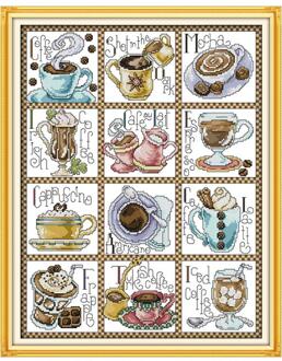 December koffie kruissteek kit cartoon 14ct 11ct count print canvas stiksels borduurwerk DIY handgemaakte handwerken 11ct unprint canvas