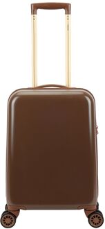 Decent Retro Cabin Trolley 55 dark brown hardcase koffer Bruin - H 55 x B 35 x D 20 cm