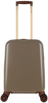 Decent Retro Cabin Trolley 55 taupe hardcase koffer - H 55 x B 35 x D 20 cm