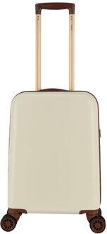 Decent Retro Cabin Trolley 55 white hardcase koffer Wit - H 55 x B 35 x D 20 cm