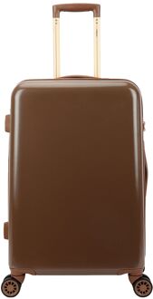 Decent Retro Trolley 67 dark brown hardcase koffer Bruin - H 67 x B 42 x D 26 cm