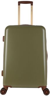 Decent Retro Trolley 67 dark green hardcase koffer Groen - H 67 x B 42 x D 26 cm