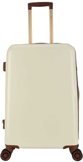 Decent Retro Trolley 67 white hardcase koffer Wit - H 67 x B 42 x D 26 cm