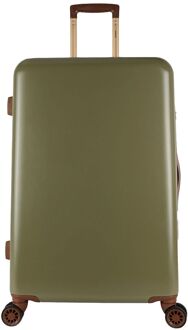 Decent Retro Trolley 76 dark green hardcase koffer Groen - H 76 x B 48 x D 30 cm