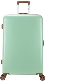 Decent Retro Trolley 76 olive hardcase koffer Groen - H 76 x B 48 x D 30 cm