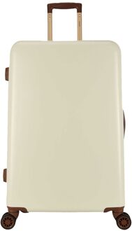 Decent Retro Trolley 76 white hardcase koffer Wit - H 76 x B 48 x D 30 cm