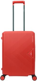 Decent Smart Cabin Trolley 55 red hardcase koffer Rood - H 55 x B 40 x D 20 cm