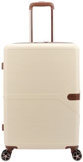 Decent Stella Trolley 67 Expandable off white hardcase koffer Wit - H 67 x B 45 x D 26 cm