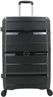 Decent Straight-Line Large Trolley black hardcase koffer lichtgewicht koffer Zwart - H 76 x B 49 x D 29 cm