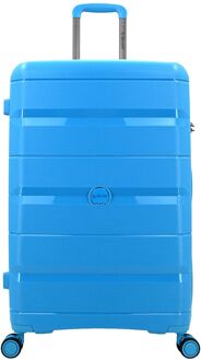Decent Straight-Line Large Trolley petrol blue hardcase koffer lichtgewicht koffer Blauw - H 76 x B 49 x D 29 cm