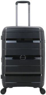 Decent Straight-Line Medium Trolley black hardcase koffer lichtgewicht koffer Zwart - H 65 x B 42 x D 26.5 cm