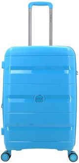 Decent Straight-Line Medium Trolley petrol blue hardcase koffer lichtgewicht koffer Blauw - H 65 x B 42 x D 26.5 cm