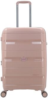 Decent Straight-Line Medium Trolley rose hardcase koffer lichtgewicht koffer Roze - H 65 x B 42 x D 26.5 cm