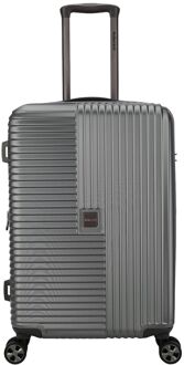 Decent Tourister Medium Trolley 66 grey hardcase koffer Grijs - H 66 x B 40 x D 27.5 cm