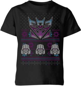 Decepticons Classic Ugly Knit Kids' Christmas T-Shirt - Black - 98/104 (3-4 jaar) Zwart - XS
