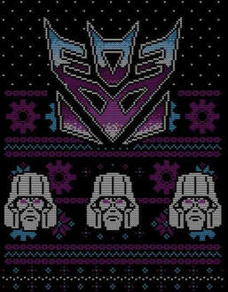Decepticons Classic Ugly Knit Men's Christmas T-Shirt - Black - 3XL Zwart