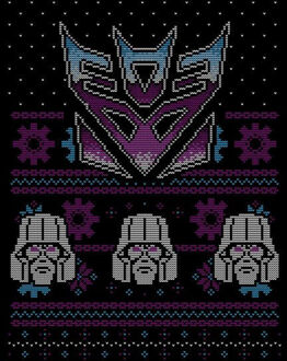 Decepticons Classic Ugly Knit Women's Christmas T-Shirt - Black - XL
