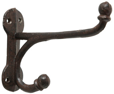 Deco by Boltze Boltze Kapstokhaak - 2x stuks - 10x4x15 cm - gietijzer - jassen haken