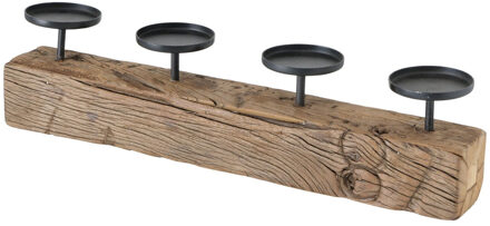 Deco by Boltze Kaarshouder - hout met metaal - 50 x 7 x 13 cm