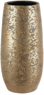 Deco by Boltze Luxe bloemenvaas goud motief 35 x 17.5 cm van keramiek