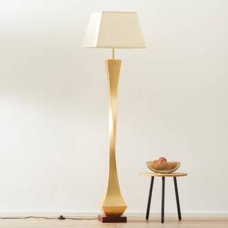 Deco - een vloerlamp met een elegant design donkerbruin, goud, beige