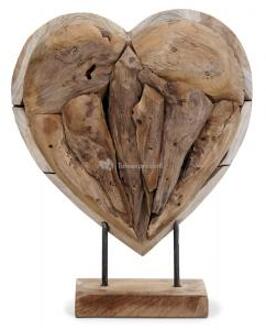 Deco Hart houten beeld 30 cm