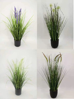 Deco kunstplant in pot Ø13xH75cm verschillende