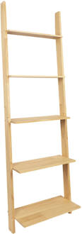 Deco ladder voor muur met 5 treden - Hout Bruin