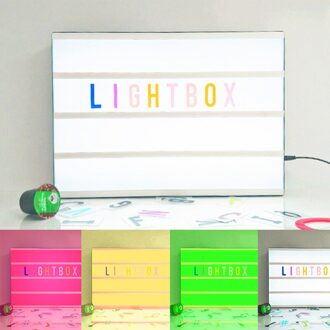 Deco Mooie A3 Filmische Licht Doos Met 200 Letters Symbolen Met Rgb Kleur Decoratie wit