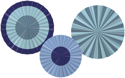 Deco Waaier Set Bold Blue (3st) Blauw