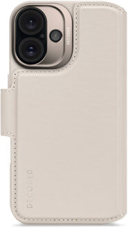 Decoded 2 in 1 Leather Detachable Wallet MagSafe voor de Apple iPhone 16 - Clay Beige