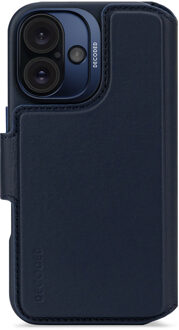 Decoded 2 in 1 Leather Detachable Wallet MagSafe voor de Apple iPhone 16 - Navy Blauw