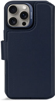 Decoded 2 in 1 Leather Detachable Wallet MagSafe voor de Apple iPhone 16 Pro Max - Navy Blauw