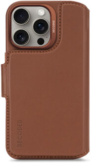 Decoded 2 in 1 Leather Detachable Wallet MagSafe voor de Apple iPhone 16 Pro - Tan Bruin