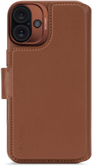 Decoded 2 in 1 Leather Detachable Wallet MagSafe voor de Apple iPhone 16 - Tan Bruin