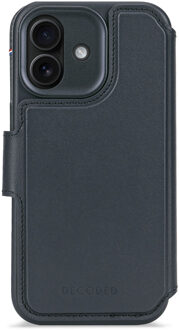 Decoded 2 in 1 Leather Detachable Wallet MagSafe voor de Apple iPhone 17 - Navy Shadow Donkerblauw