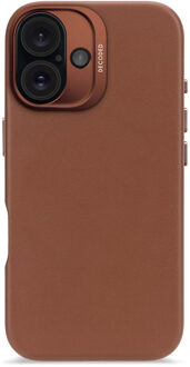 Decoded Leather Backcover MagSafe voor de Apple iPhone 16 - Tan Bruin