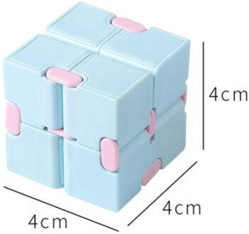 Decompressie Infinity Cube Mini Speelgoed Anti Stress Angst Reliever Magische Kubus Puzzel Speelgoed Voor Autisme Kids Volwassenen Kinderen blauw