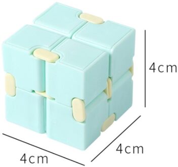 Decompressie Infinity Cube Mini Speelgoed Anti Stress Angst Reliever Magische Kubus Puzzel Speelgoed Voor Autisme Kids Volwassenen Kinderen groen