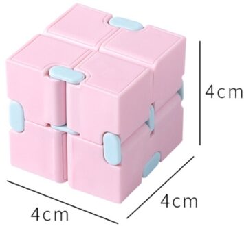 Decompressie Infinity Cube Mini Speelgoed Anti Stress Angst Reliever Magische Kubus Puzzel Speelgoed Voor Autisme Kids Volwassenen Kinderen roze