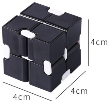Decompressie Infinity Cube Mini Speelgoed Anti Stress Angst Reliever Magische Kubus Puzzel Speelgoed Voor Autisme Kids Volwassenen Kinderen zwart
