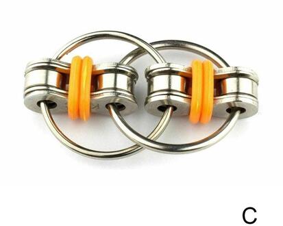 Decompressie Keten Vent Speelgoed Decompressie Ketting Fietsketting Gesneden Gesp Zintuiglijke Speelgoed Stress Verlichten oranje