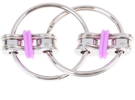 Decompressie Ketting Fidget Hand Spinner Vinger Speelgoed Bike Chain Anti-Stress Speelgoed Sleutelhanger Sleutelhanger paars