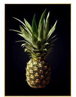 Decopaneel Ananas - 70x50 cm - Leen Bakker Zwart - 2 x 50 x 70