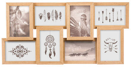 Decopatent® Mdf Fotolijst Collage Voor 8 Foto's Van 15x10 En 10x15 Cm