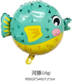 Decoratie Ballon Oceaan Thema Kinderen Verjaardag Party Scene Decoratie Zeester Octopus Aluminium Film Speelgoed Cartoon Ballon Pufferfish