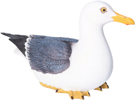 Decoratie beeld meeuw - 40 cm - polystone - zittend