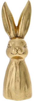 Decoratie beeld paashaas - borstbeeld - goud - polyresin - 41 cm - haas / konijn - paasdecoratie Goudkleurig