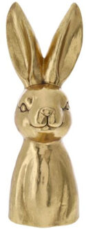 Decoratie beeld paashaas - borstbeeld - goud - polyresin - 51 cm - haas / konijn - paasdecoratie Goudkleurig