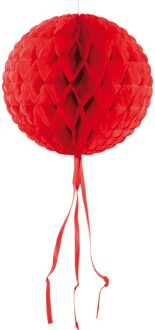 Decoratie bol rood 30 cm